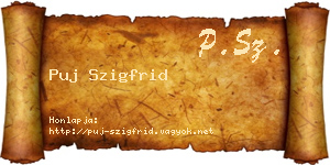 Puj Szigfrid névjegykártya